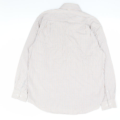 Daniel Hechter Mens Multicoloured Check Cotton Dress Shirt Size M Collared Button