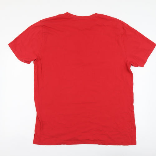 Corpp Mens Red Cotton T-Shirt Size 2XL Round Neck