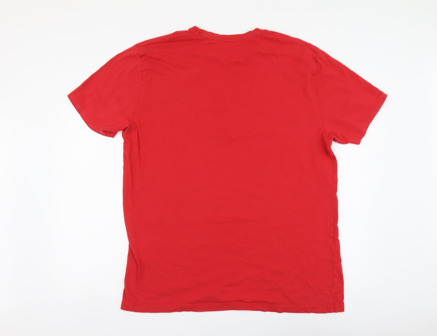 Corpp Mens Red Cotton T-Shirt Size 2XL Round Neck