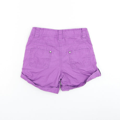 Dunnes Stores Girls Purple Cotton Bermuda Shorts Size 8 Years Regular Zip