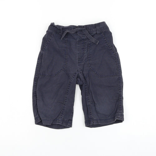 NEXT Boys Blue Linen Bermuda Shorts Size 4-5 Years Regular Drawstring
