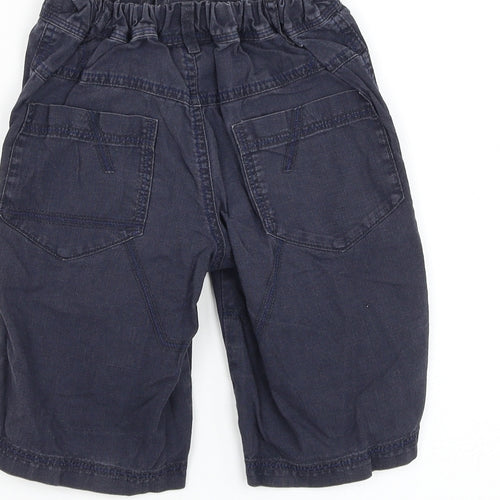 NEXT Boys Blue Linen Bermuda Shorts Size 4-5 Years Regular Drawstring