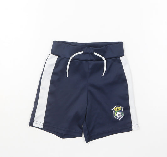 Dunnes Stores Boys Blue Polyester Sweat Shorts Size 4 Years Regular Drawstring - Northern Ireland Football