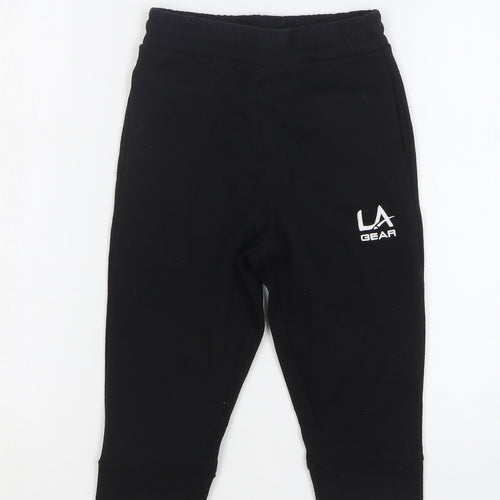 LA Gear Girls Black Polyester Pedal Pusher Trousers Size 7-8 Years Regular Drawstring