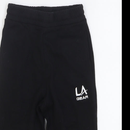LA Gear Girls Black Polyester Pedal Pusher Trousers Size 7-8 Years Regular Drawstring