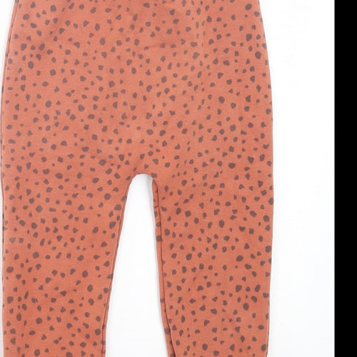 TU Girls Orange Animal Print Cotton Jogger Trousers Size 2-3 Years Regular Pullover
