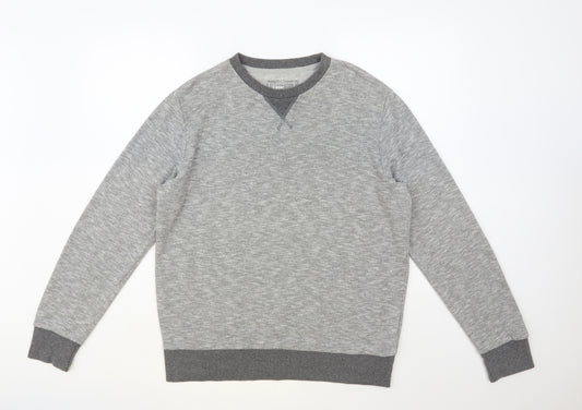 Cedar Wood State Mens Grey Cotton Pullover Sweatshirt Size L