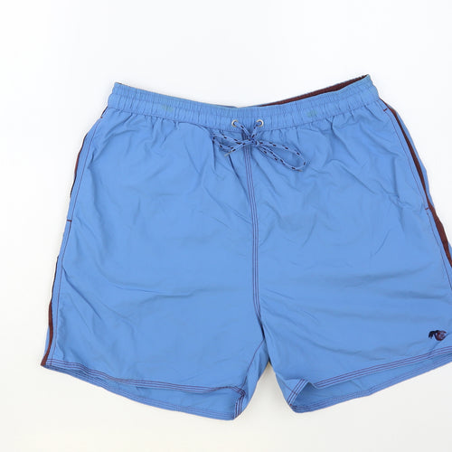 S ACTIVE Mens Blue Nylon Bermuda Shorts Size L L6 in Regular Drawstring - Swim Shorts