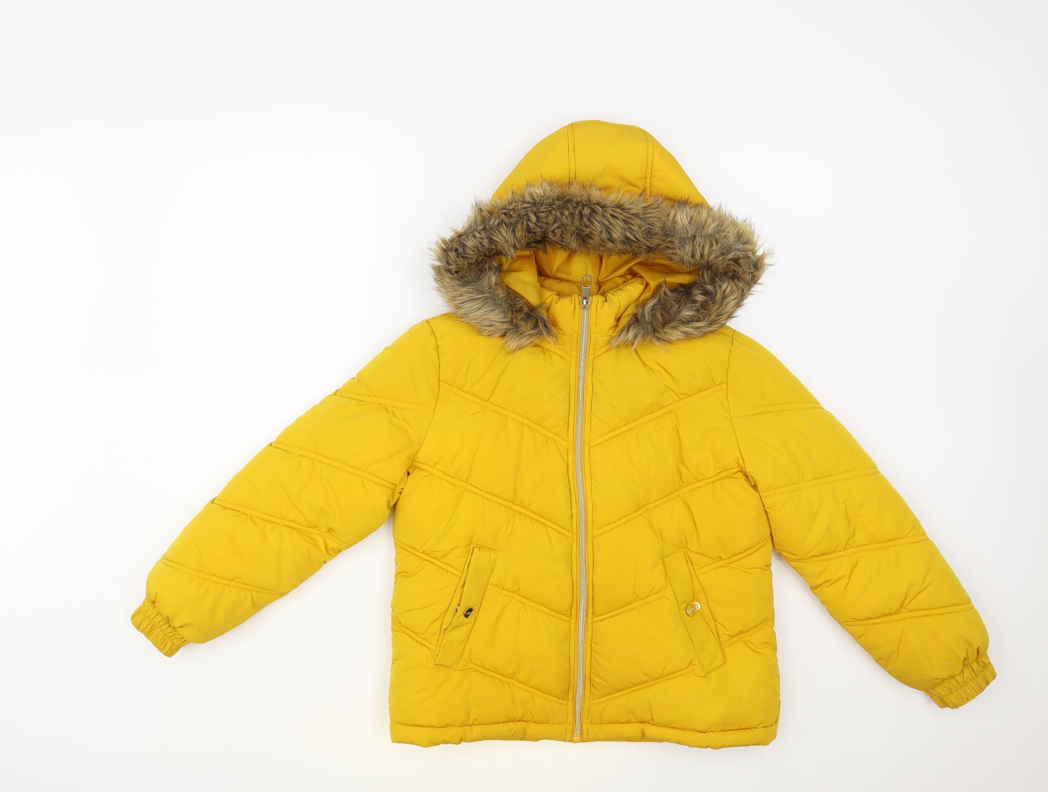 Girls yellow store puffer jacket