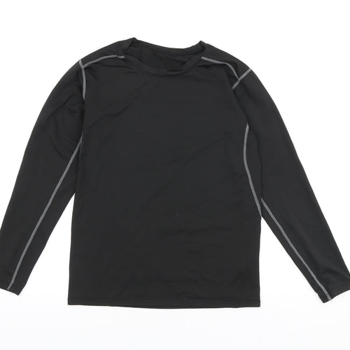 Preworn Womens Black Polyester Basic T-Shirt Size M Round Neck Pullover - Underlayer Top