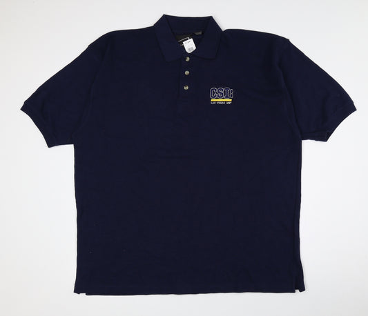 CH Classic Mens Multicoloured 100% Cotton Polo Size XL Collared Button - Logo print, 2XL