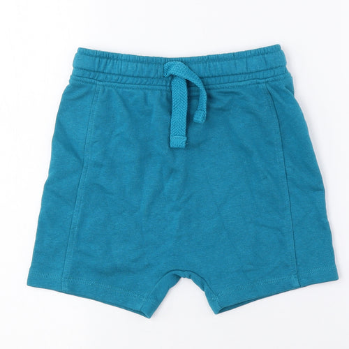 George Boys Blue Cotton Sweat Shorts Size 4-5 Years Regular Drawstring