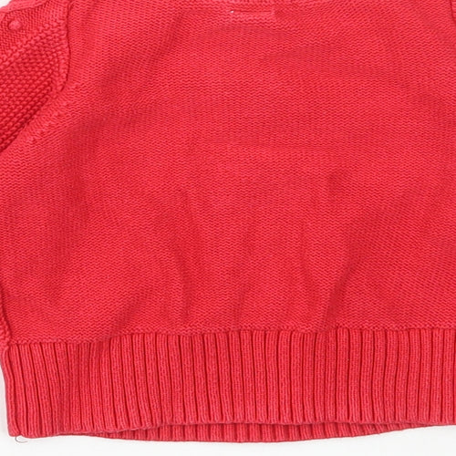 Gap Girls Red Round Neck Cotton Pullover Jumper Size 3 Years Pullover