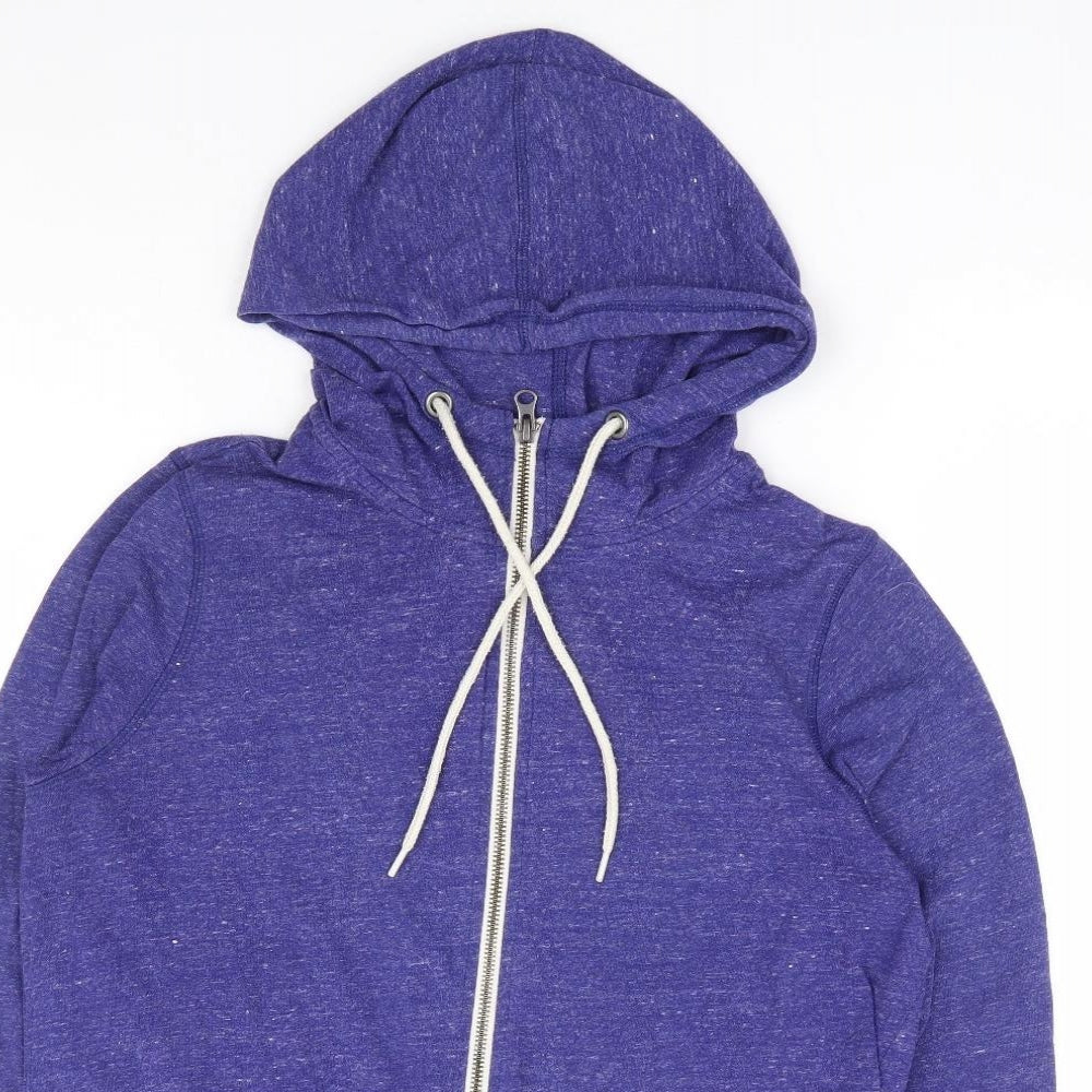 Danskin Now Womens Purple Cotton Full Zip Hoodie Size 12 Zip Preworn Ltd