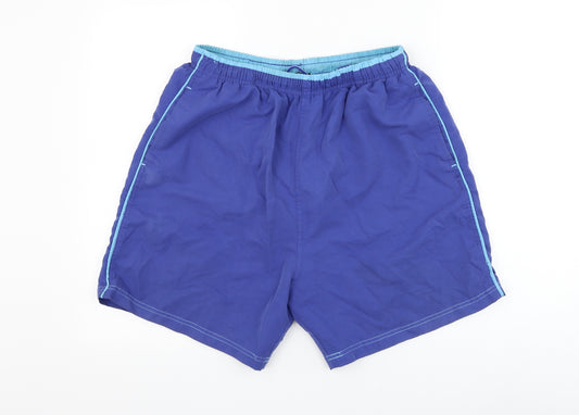 Dunnes Stores Mens Blue Polyester Sweat Shorts Size L L6 in Regular Drawstring - Swimwear