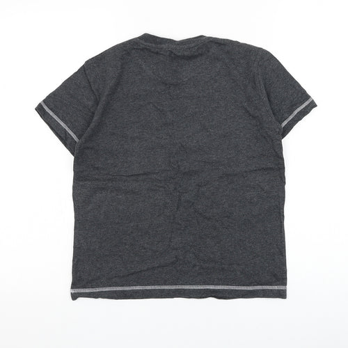 FILA Boys Grey Cotton Basic T-Shirt Size L Round Neck Pullover - Divisione Technica