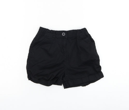 George Girls Black Cotton Bermuda Shorts Size 8-9 Years Regular Buckle