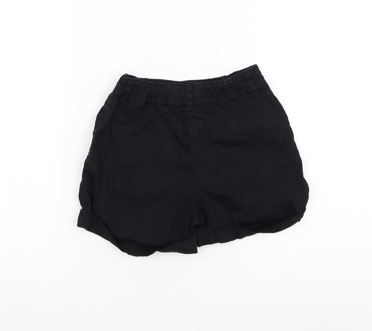George Girls Black Cotton Bermuda Shorts Size 8-9 Years Regular Buckle