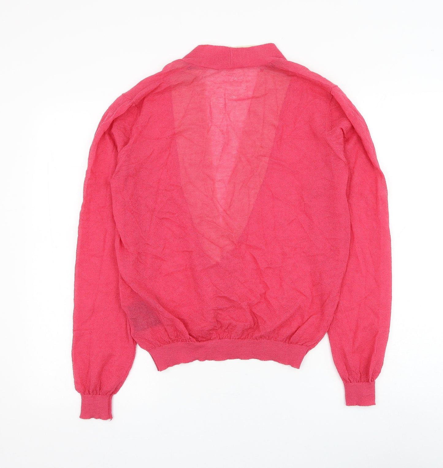 YAYA Womens Pink V-Neck Rayon Cardigan Jumper Size M