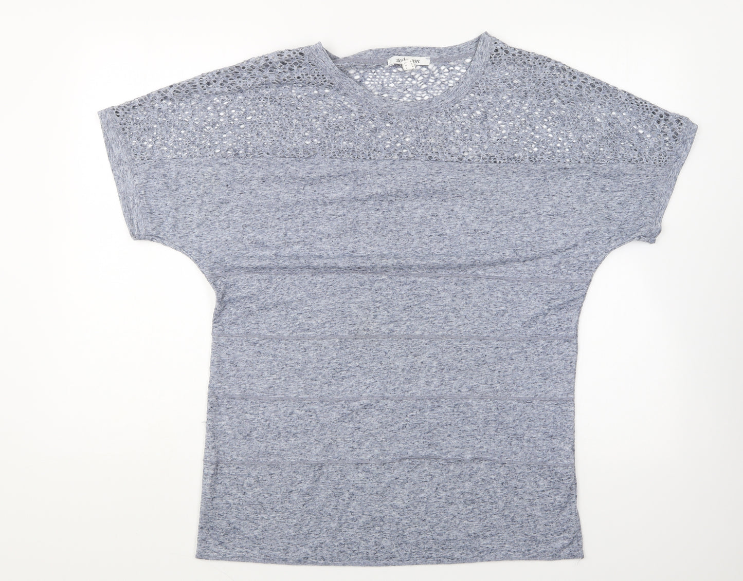 Steilmann Womens Blue Polyester Basic T-Shirt Size 12 Round Neck