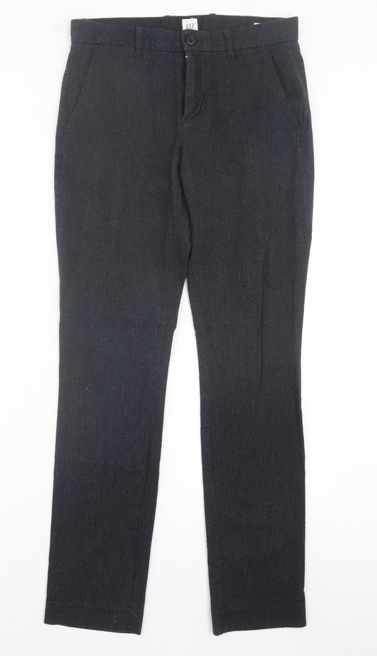 Gap Mens Blue Cotton Trousers Size 28 in L32 in Regular Button
