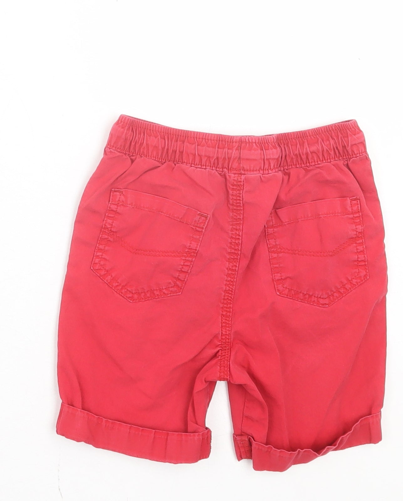 George Boys Red Cotton Cropped Trousers Size 2-3 Years Regular Drawstring - Shorts
