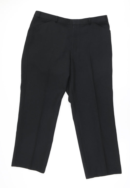Grenadier Mens Black Polyester Trousers Size 40 in L29 in Regular Zip
