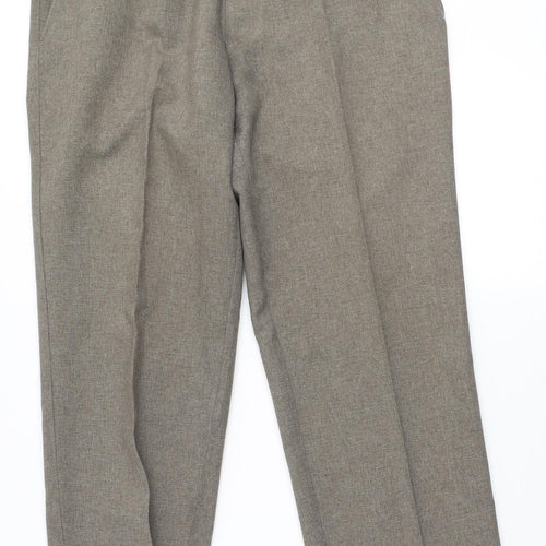 Simon Taylor Mens Beige Polyester Trousers Size 34 in L27 in Extra-Slim Zip