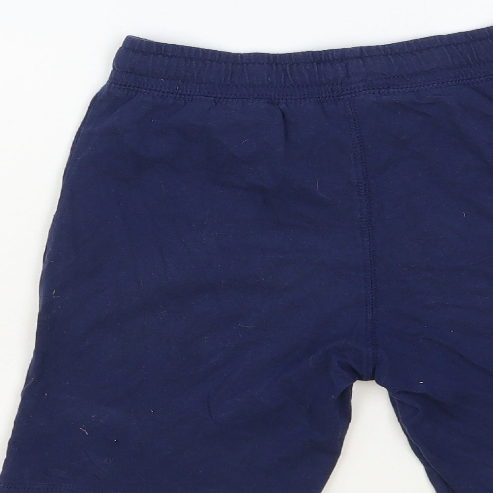 H&M Boys Blue Cotton Sweat Shorts Size 7-8 Years Regular Drawstring - Surf