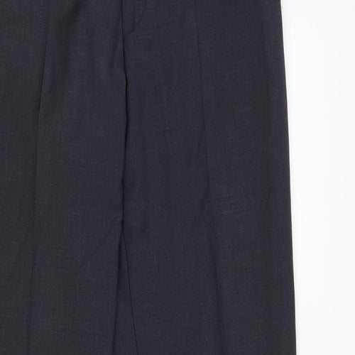 Preworn Mens Grey Polyester Dress Pants Trousers Size 32 in L34 in Regular Button