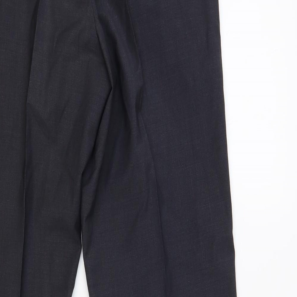 Preworn Mens Grey Polyester Dress Pants Trousers Size 32 in L34 in Regular Button