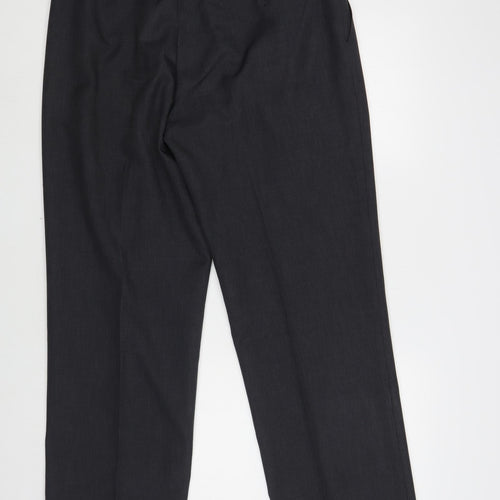 TU Mens Grey Polyester Dress Pants Trousers Size 34 in L29 in Regular Button