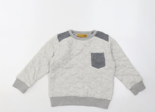 NEXT Boys Grey Geometric Cotton Pullover Sweatshirt Size 4 Years Pullover