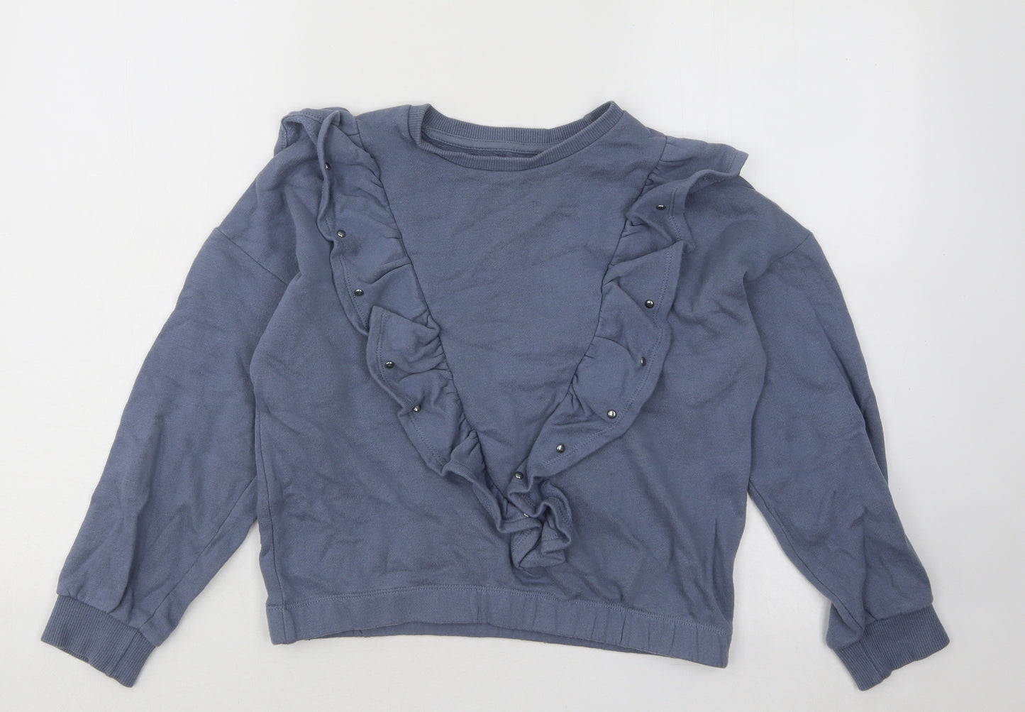 Dunnes Stores Girls Blue Cotton Pullover Sweatshirt Size 12-13 Years Pullover