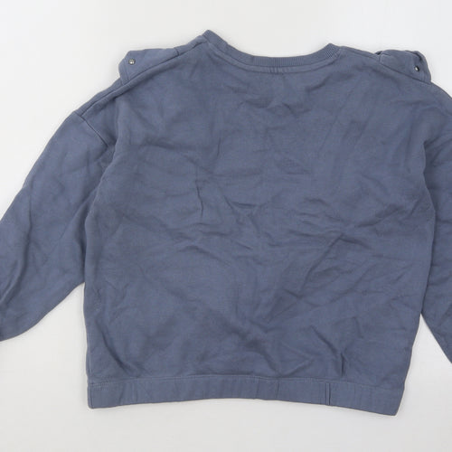 Dunnes Stores Girls Blue Cotton Pullover Sweatshirt Size 12-13 Years Pullover
