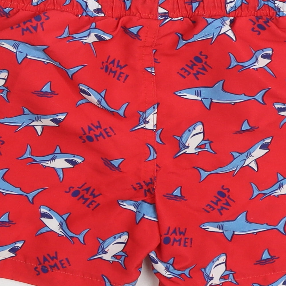 Hello Summer Boys Multicoloured Geometric Polyester Sweat Shorts Size 7-8 Years Regular Drawstring - Shark Swimwear