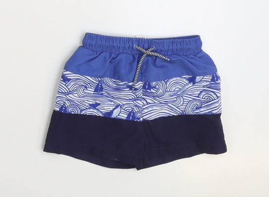 TU Boys Blue Polyester Sweat Shorts Size 4 Years Regular Drawstring - Swim Trunks