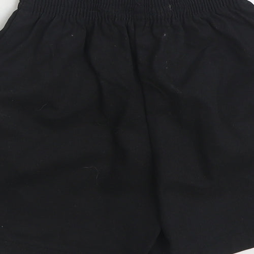 David Luke Boys Black Cotton Sweat Shorts Size 6-7 Years Regular