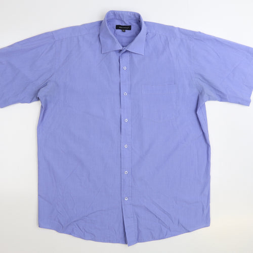Cedar Wood State Mens Blue Cotton Button-Up Size 16.5 Collared Button