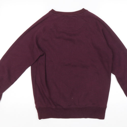 Cedar Wood State Mens Purple Cotton Pullover Sweatshirt Size XS