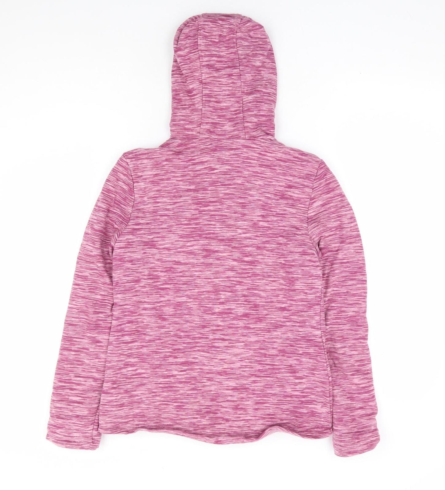 Pepperts Girls Pink Geometric Cotton Full Zip Hoodie Size 10-11 Years Zip - Fleece Lined