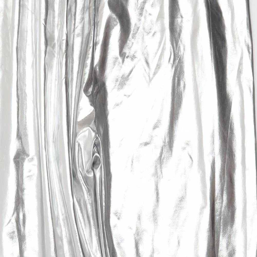Smiffys Womens Silver Polyester Jegging Leggings Size L L28 in - Wet look leggings