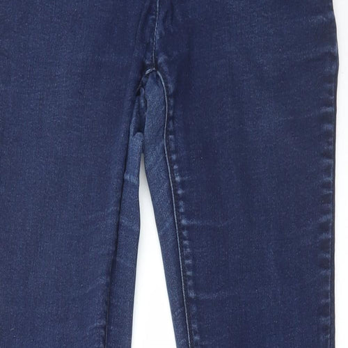 NEXT Girls Blue Cotton Skinny Jeans Size 13 Years Regular Zip