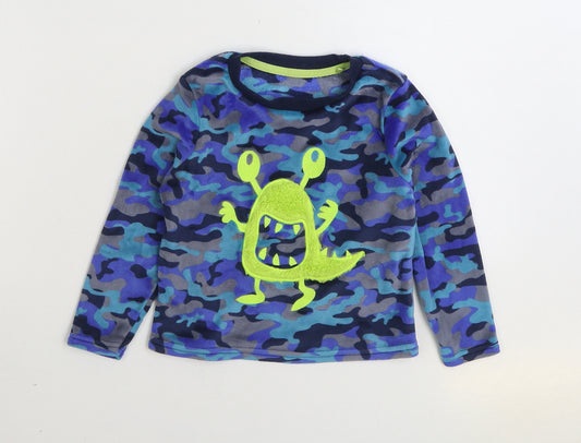 George Boys Blue Camouflage Polyester Pyjama Top Size 2-3 Years Pullover - Alien