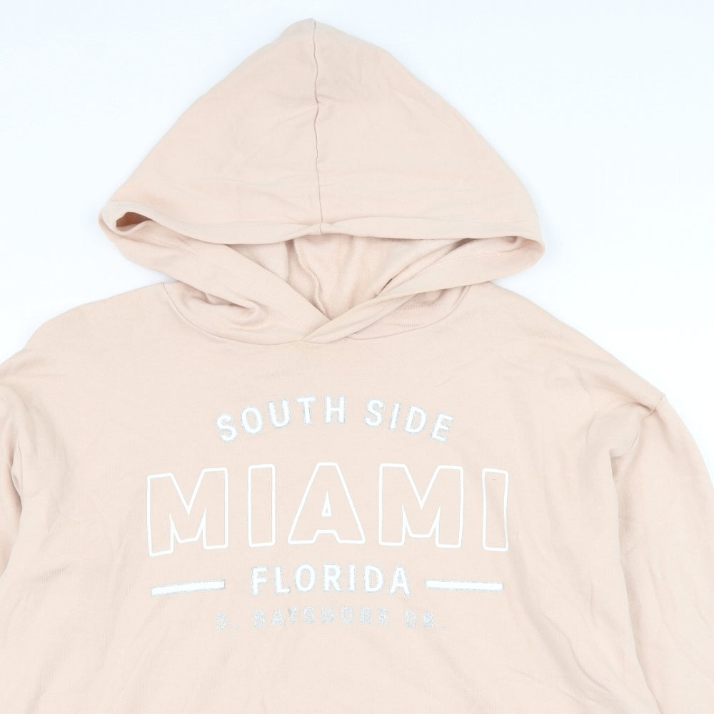 H&M Girls Pink Cotton Pullover Hoodie Size 12-13 Years Pullover - Miami Florida