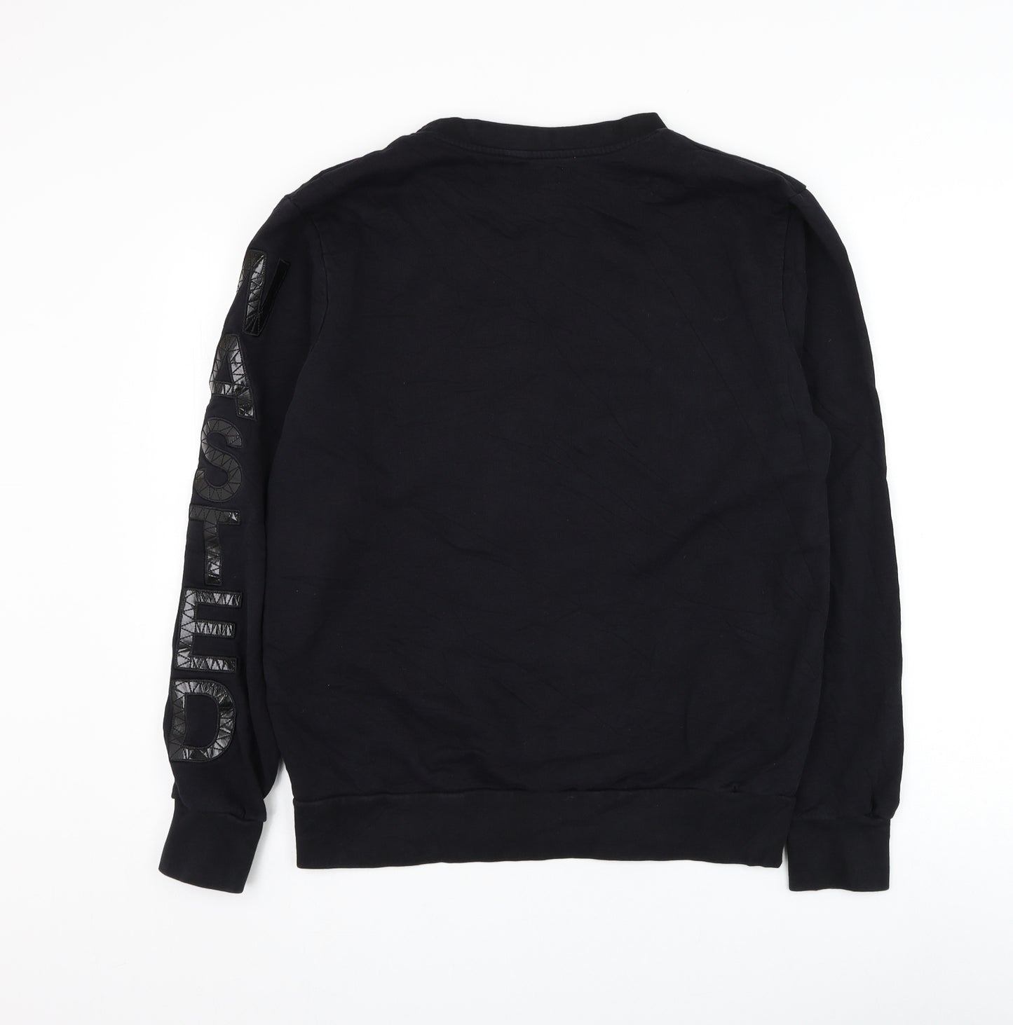 Zara Mens Black Polyester Pullover Sweatshirt Size M - Skull