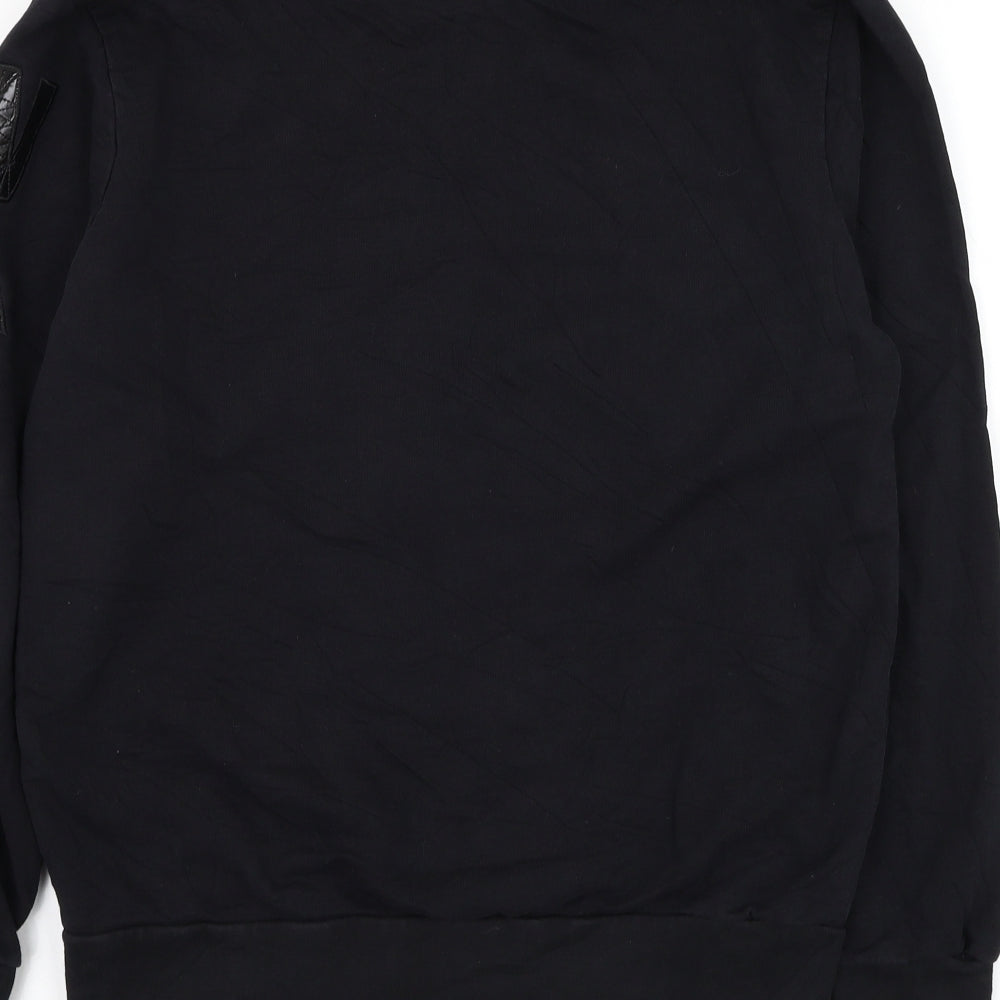 Zara Mens Black Polyester Pullover Sweatshirt Size M - Skull