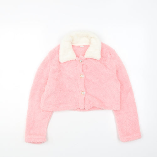 SheIn Girls Pink Jacket Size 10 Years Button