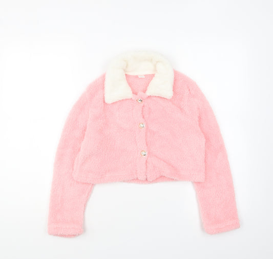 SheIn Girls Pink Jacket Size 10 Years Button