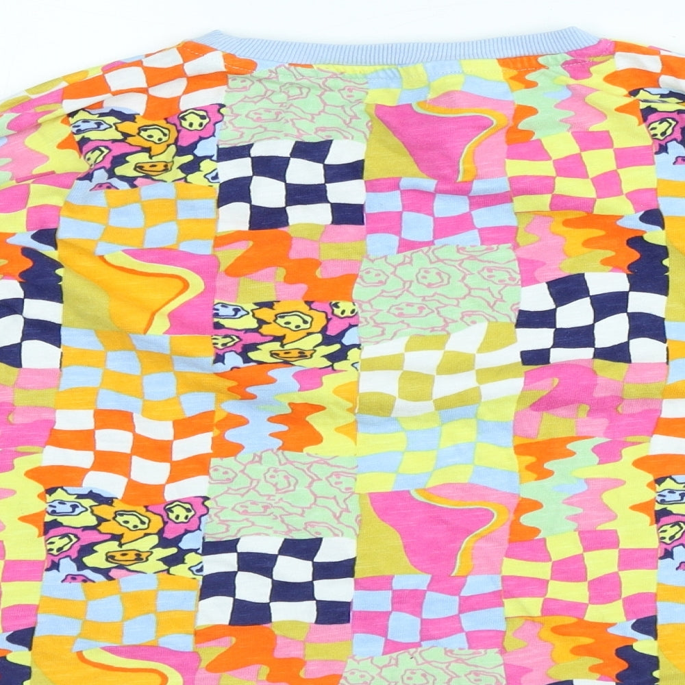 NEXT Girls Multicoloured Geometric Cotton Pullover Sweatshirt Size 8 Years